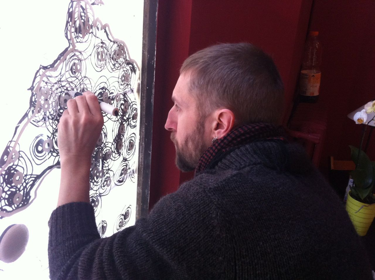 Marcus painting a horse (2014)